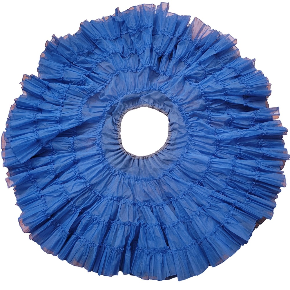 Nita Smith Vintage Crinoline Petticoat Blue Prairie Skirt Western 2 Layers